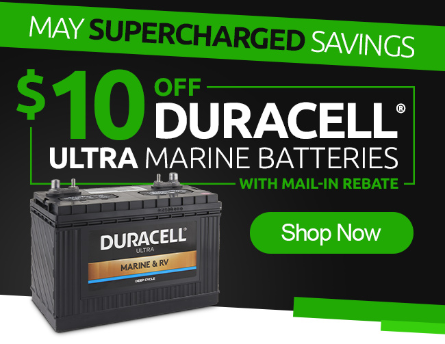 Save $10 on Duracell® Ultra Marine Batteries with Mail-in Rebate